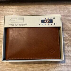 Joseph Abboud Men's Cognac Genuine Leather Bi Fold w/Removable Card Case Wallet